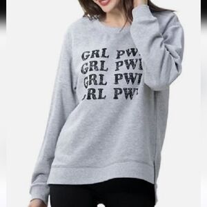 Green Tea Ladies Casual Girl Power Statement Sweatshirt Size XL